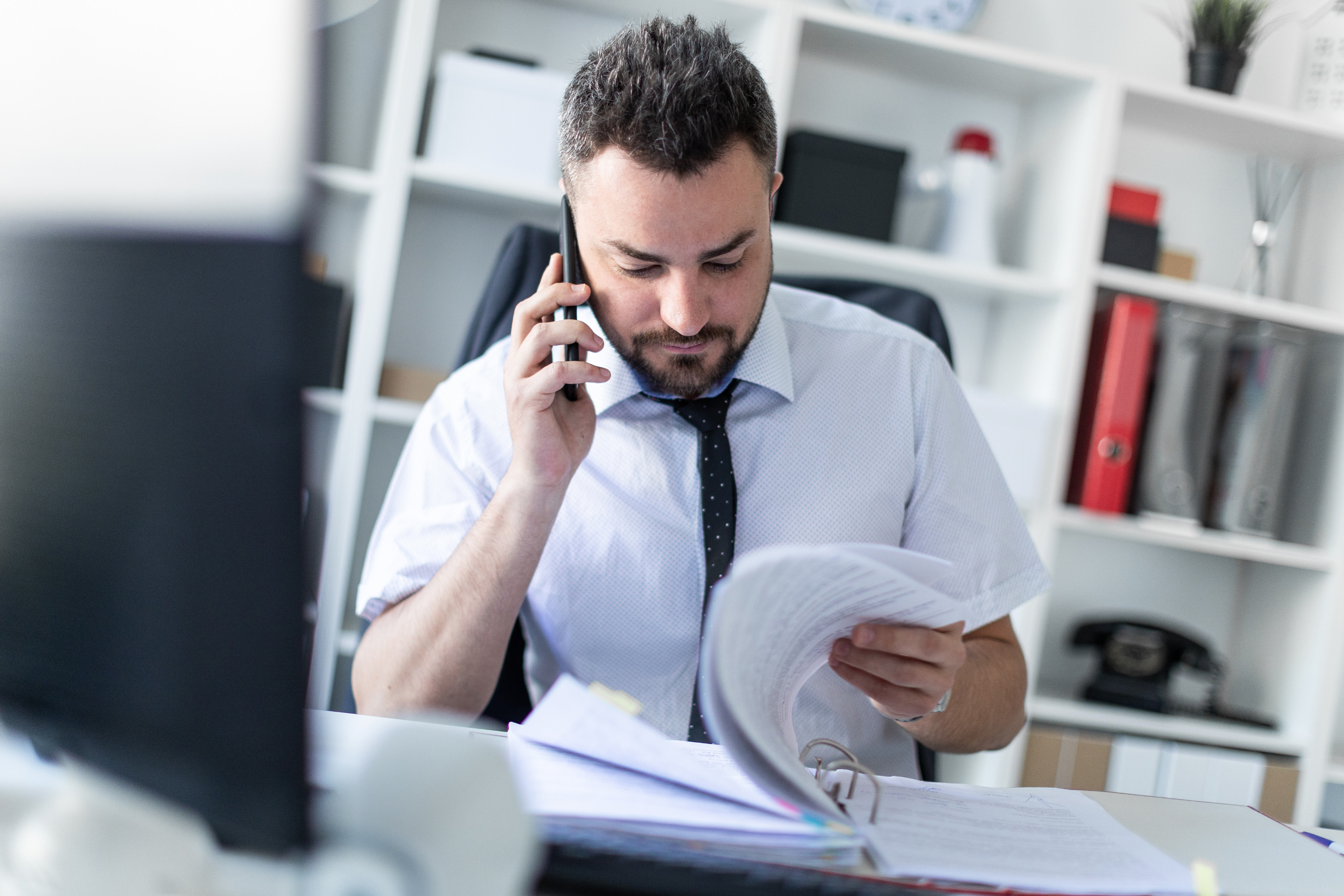 businessman on office telephone